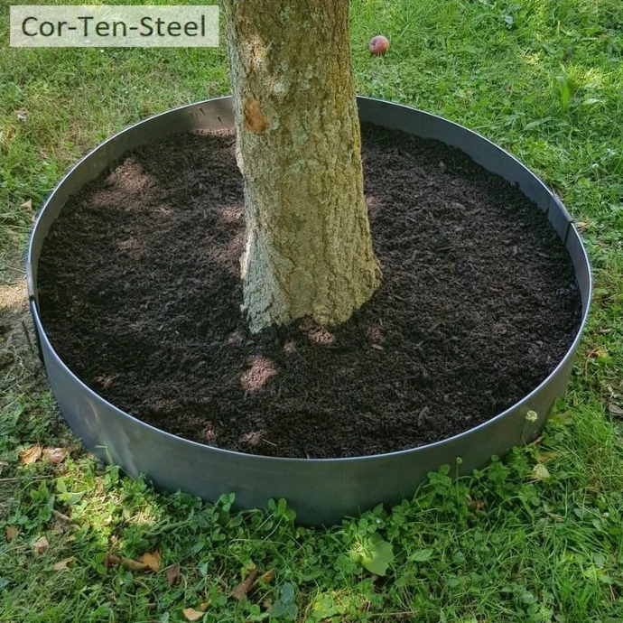 corten tree ring installation