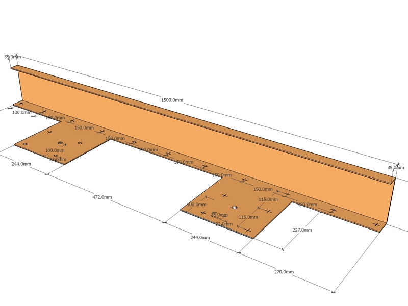Riser Top-35 x 1500 x 150 x 3mm | cor-ten-steel.com.au